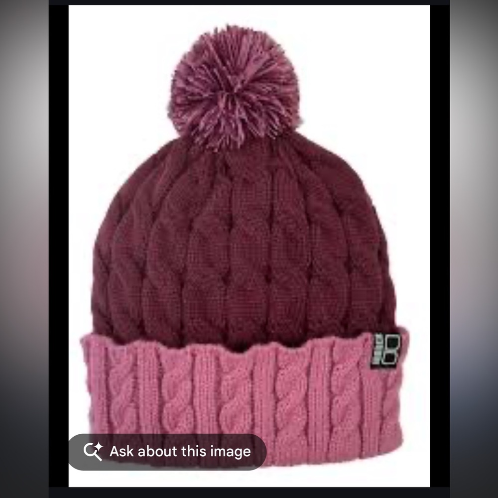 Elegant Knit Beanie in Burgundy and Pink